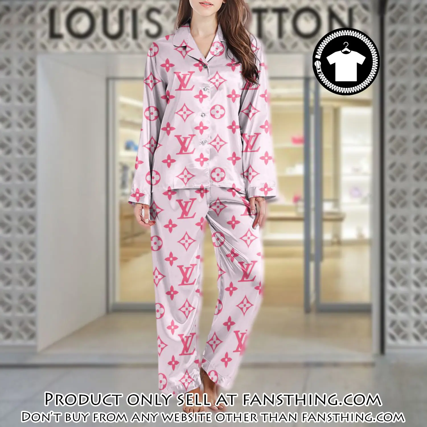 Lv monogram long satin pajama set pjs1007 fst0722385